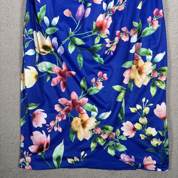 Guess Women’s Size 12 Tulip Cocktail Mini Dress Blue Flowers Knee Length Wedding - Picture 6 of 16